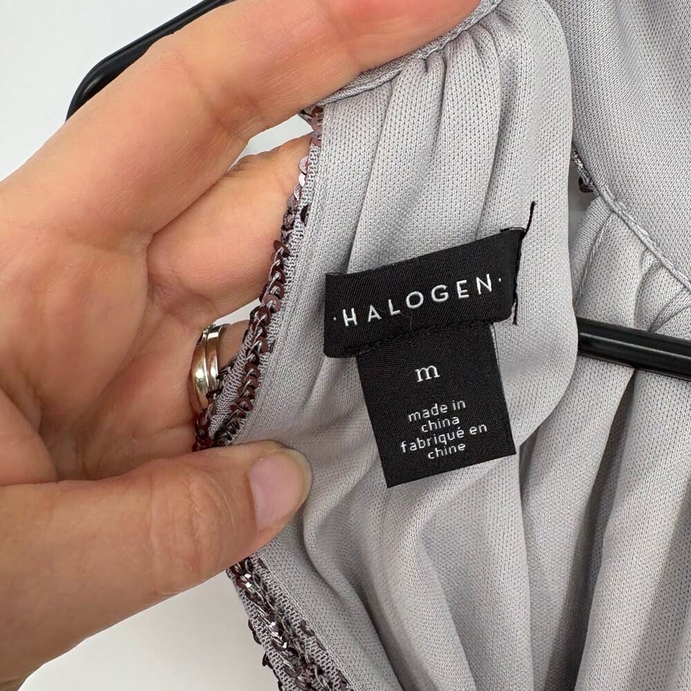 Halogen Silver Sequin Fully Lined Blouse Size Med… - image 3